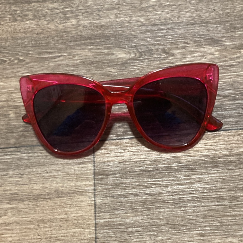 Anthropologie Pink Red Cat Eye Sunglasses